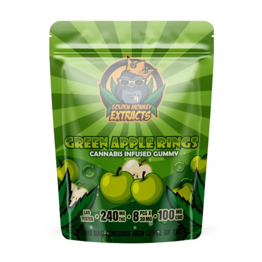THC/CBD Gummy - Green Apple Rings