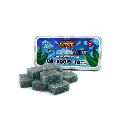 THC Gummy - High Dose - 500MG - Blue Raspberry Burst
