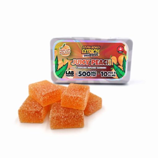 THC Gummy - High Dose - 500MG - Juicy Peach