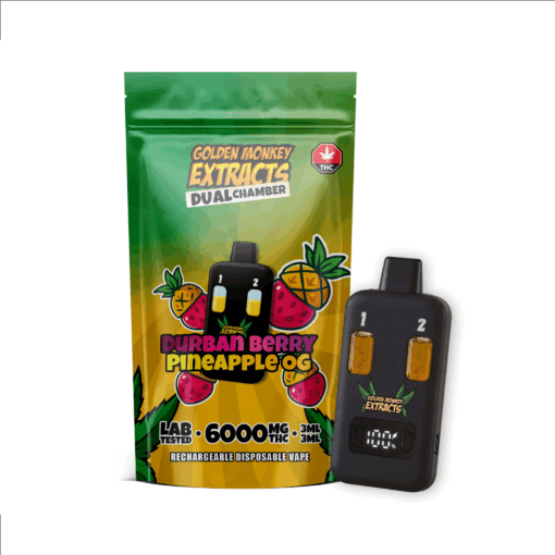 THC Vape - Dual Chamber - 6000MG - Durban Berry + Pineapple OG