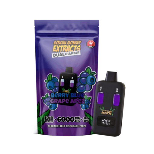 THC Vape - Dual Chamber - 6000MG - Berry Blue + Grape Apez