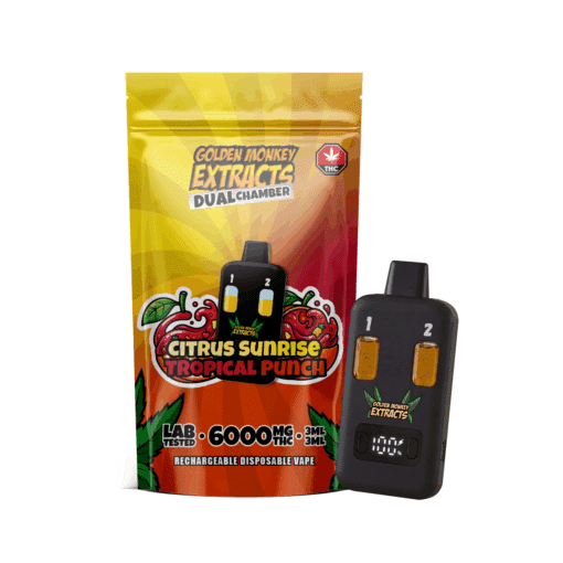 THC Vape - Dual Chamber - 6000MG - Citrus Sunrise + Tropical Punch