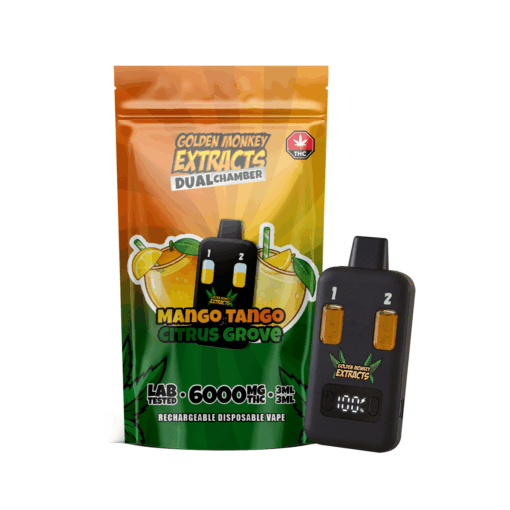 THC Vape - Dual Chamber - 6000MG - Mango Tango + Citrus Grove
