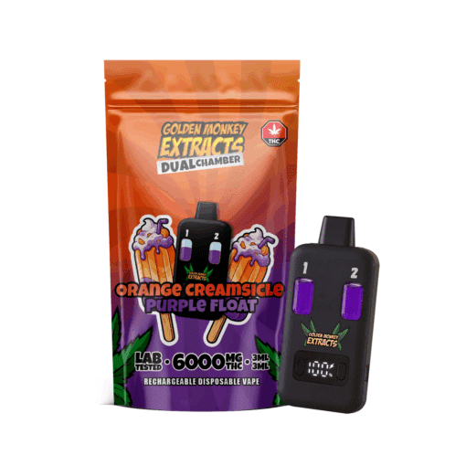 THC Vape - Dual Chamber - 6000MG - Orange Creamsicle + Purple Float